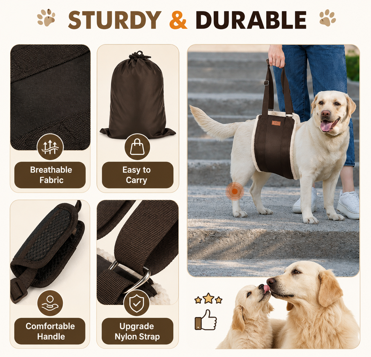 Portable Dog Sling for Large Dogs