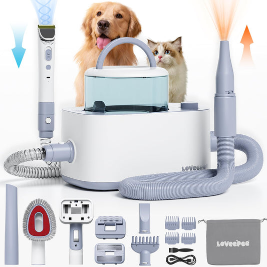 9-in-1 Dog Grooming Vacuum Kit with Hair Dryer