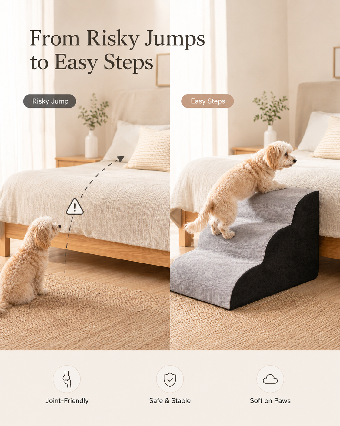 3-Step Dog Ramp and Stairs